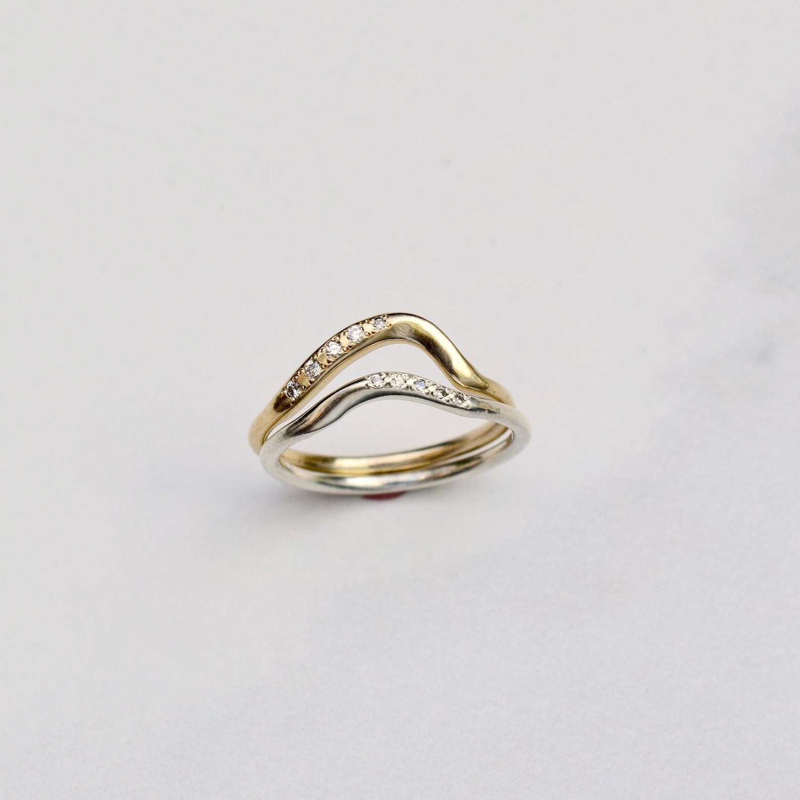 Gold Wave Ring With Diamonds – Sterling Silver or Gold - Etsy