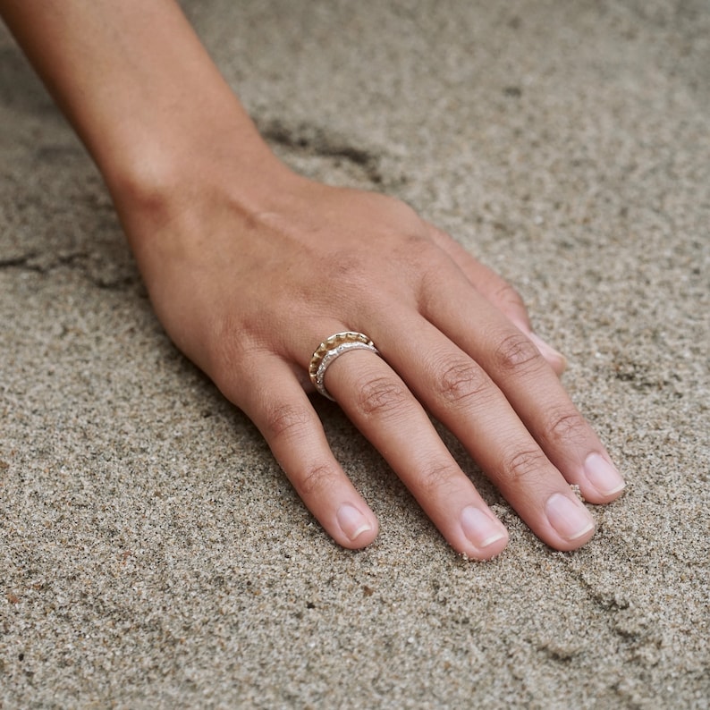 Diamond Mountain Ring Low Version Mountain Engagement Ring, Mountain Wedding Ring, Nature Inspired Engagement Ring image 10