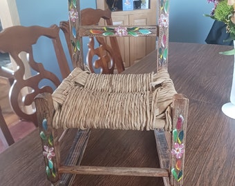 Vintage Hand Painted Childs Rocker