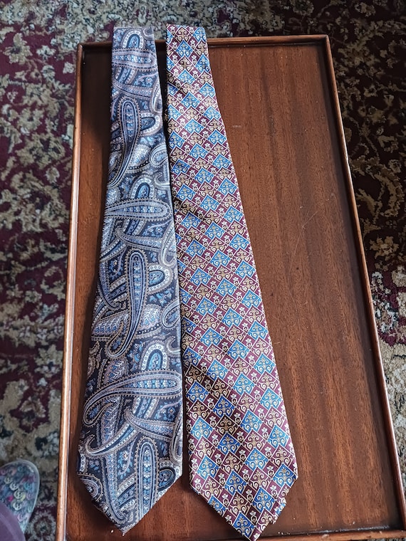 Vintage 1970s Christian Dior Cravate Ties Set of 2