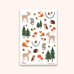 Cottagecore Woodland Animals Sticker Sheet: Journaling Stickers