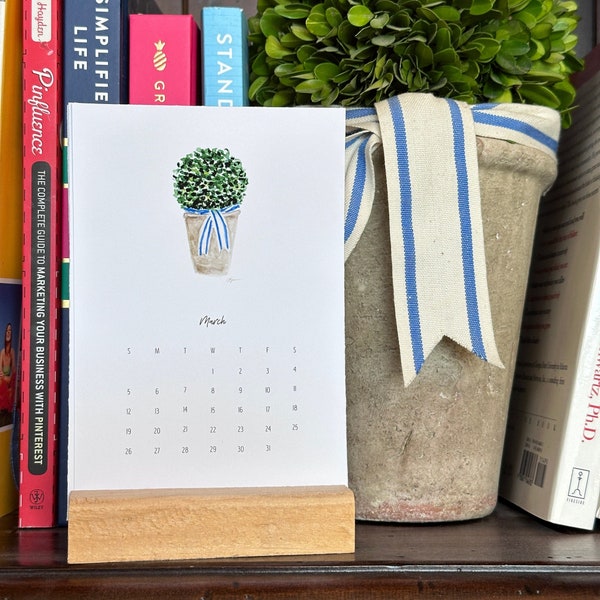2024 Calendar, Mini Desk Calendar, Watercolor Calendar, Easel Calendar, Small Calendar, Teacher Gift, Gift for Her