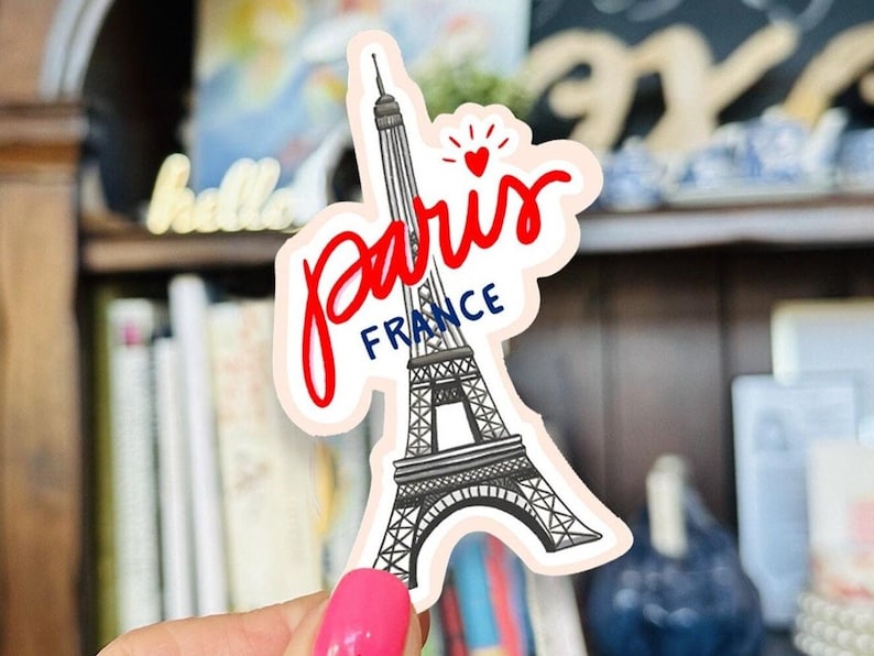 Eiffel Tower Luggage Sticker: Paris Suitcase Decal - Waterproof Glossy Decal image 2
