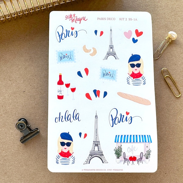 Paris Themed Stickers, French Aesthetic, Planners, Bullet Journal