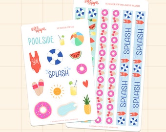 Pool Party Stickers: Summer Fun Illustrated Planner Stickers