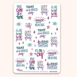 Kids Stages of Grief Stickers for Parent Loss In Memory of Loved One