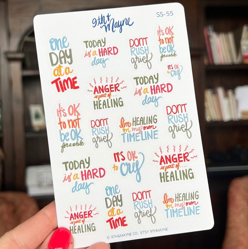 Stages of Grief Stickers: Mental Health, Loss &amp; Healing - Etsy