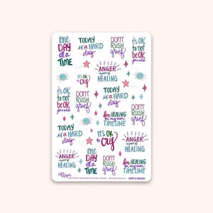 Kids Stages of Grief Stickers for Parent Loss In Memory of Loved One