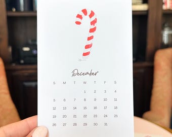 2027 Watercolor Desk Calendar:  Illustrations, Wood Stand (4x6 or 5x7)
