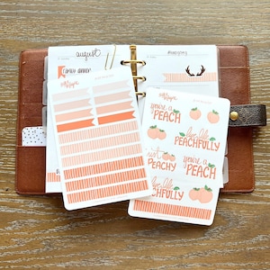 Just Peachy Sticker Sheet, Planner Stickers, Notebook Stickers, Hand-Drawn, Illustrated Stickers, Cute Stickers, Deco Stickers, Original Art