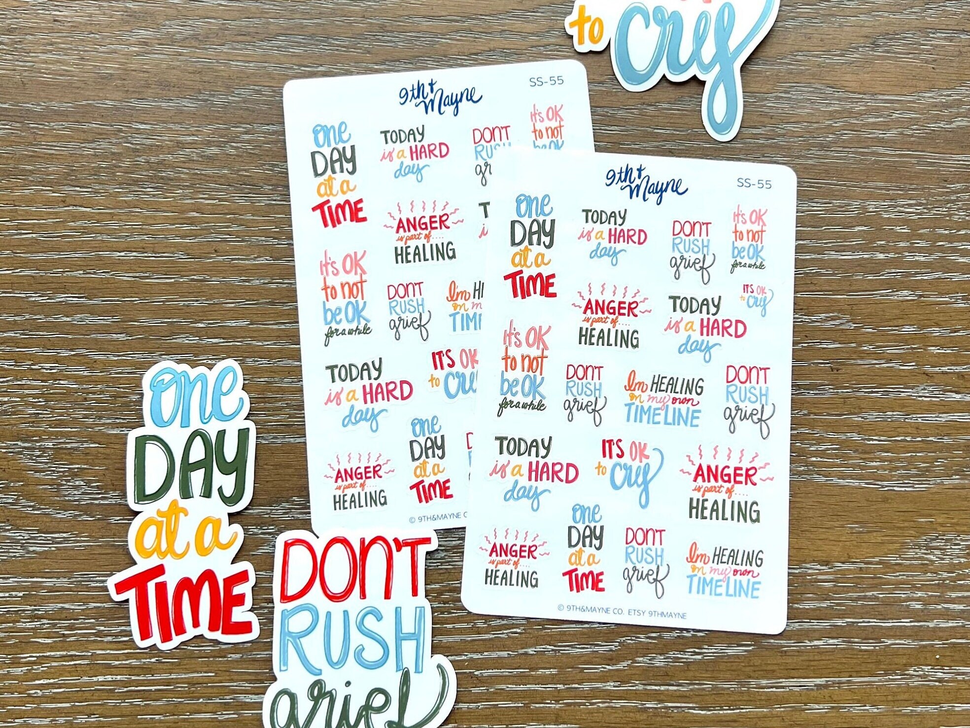 Grief & Loss Quote Stickers: Hand-drawn Planner Stickers - Etsy