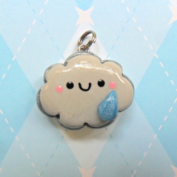 Kawaii Clay Charm Two Sided Cloud