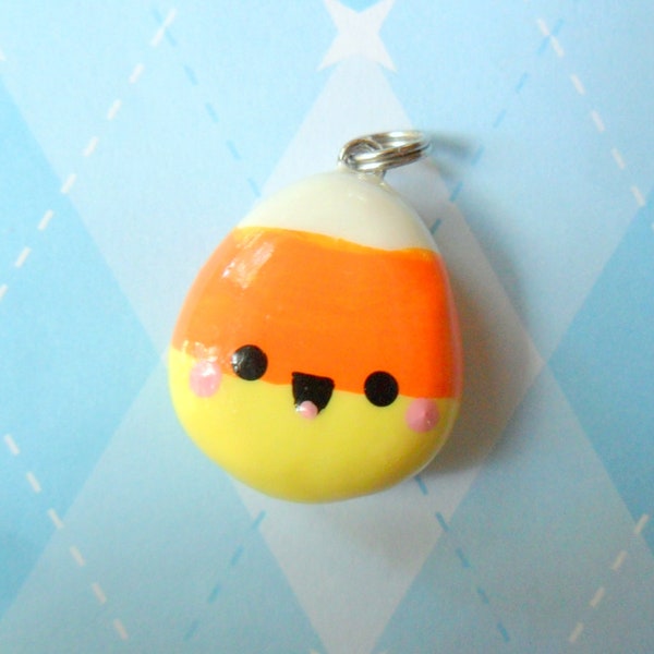 Kawaii Candy Corn Charm Polymer Clay Charm Fall Charm Halloween Charm