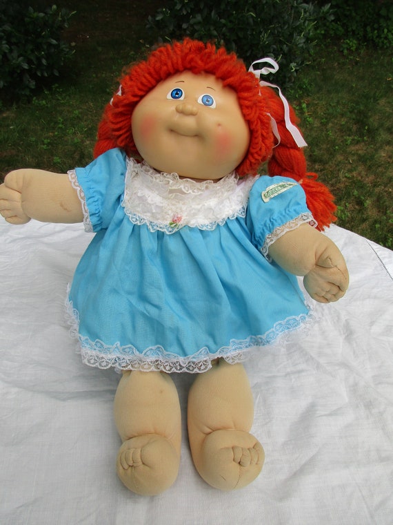 Cabbage Patch Doll Red Pigtails Blue Dress Ginger Xavier Etsy