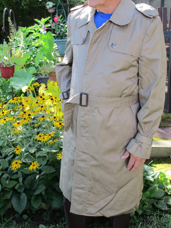 tan knee length coat