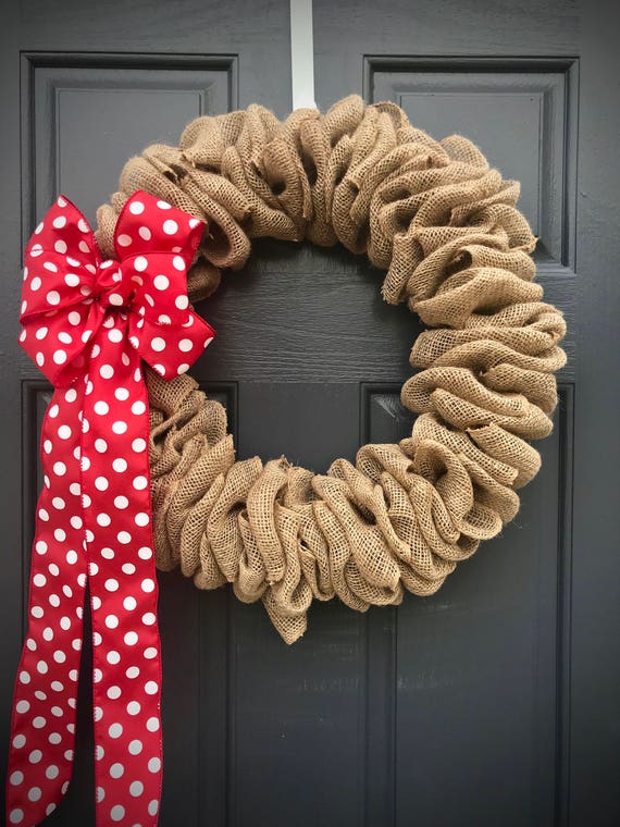 Burlap Wreath Fun Wreaths Burlap Door Wreath Natural Burlap Etsy