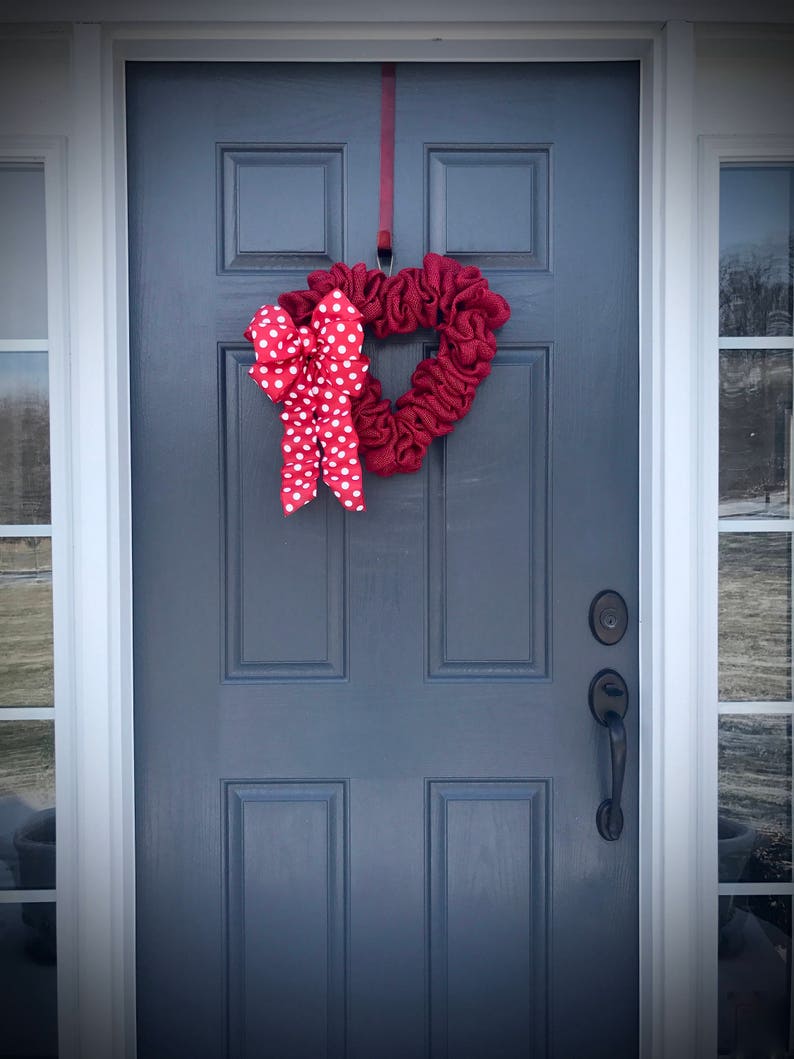 Love Gift Red Heart Wreaths Heart Shaped Wreaths Heart Decorations Red Heart Gifts Heart Door Decor Gift for Her Fun Wreaths Hearts