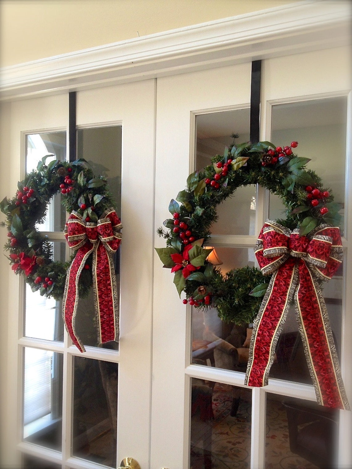Double Door Wreaths Christmas Wreath Small Wreath Etsy