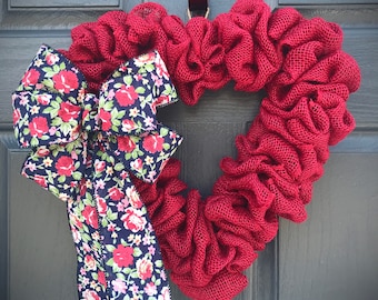 Red Heart Wreath, Love Gift, Valentines Day Wreaths, Heart Decor, Gift for Her, Red Heart Decorations, Love, Heart Gifts, Red Hearts