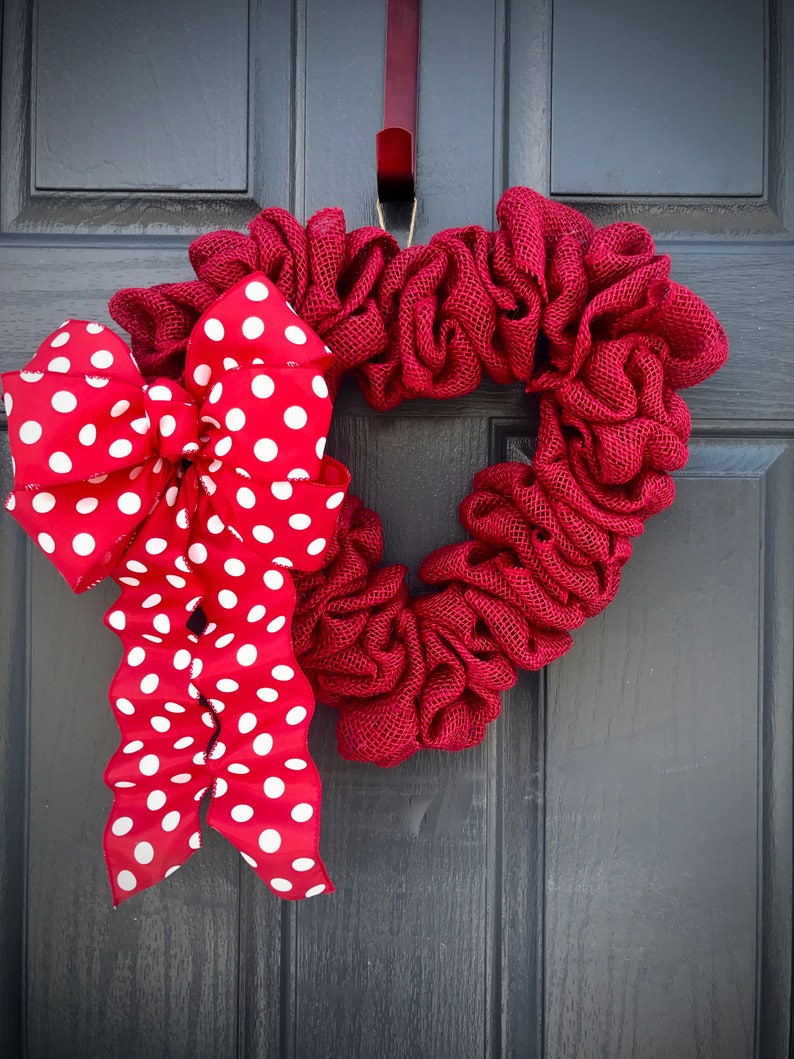 Love Gift Red Heart Wreaths Heart Shaped Wreaths Heart Decorations Red Heart Gifts Heart Door Decor Gift for Her Fun Wreaths Hearts