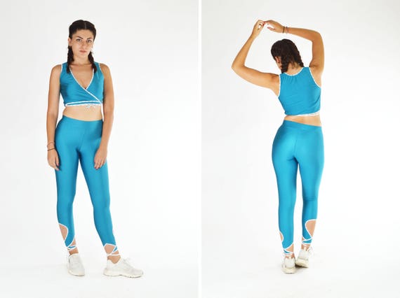 blue workout outfit
