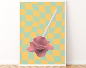 Melting Lollipop Digital Wall Art Prints Trendy, Sweet Digital Prints Download Trendy, Trendy Wall Art, Fondue Lollipop Print, DGT033