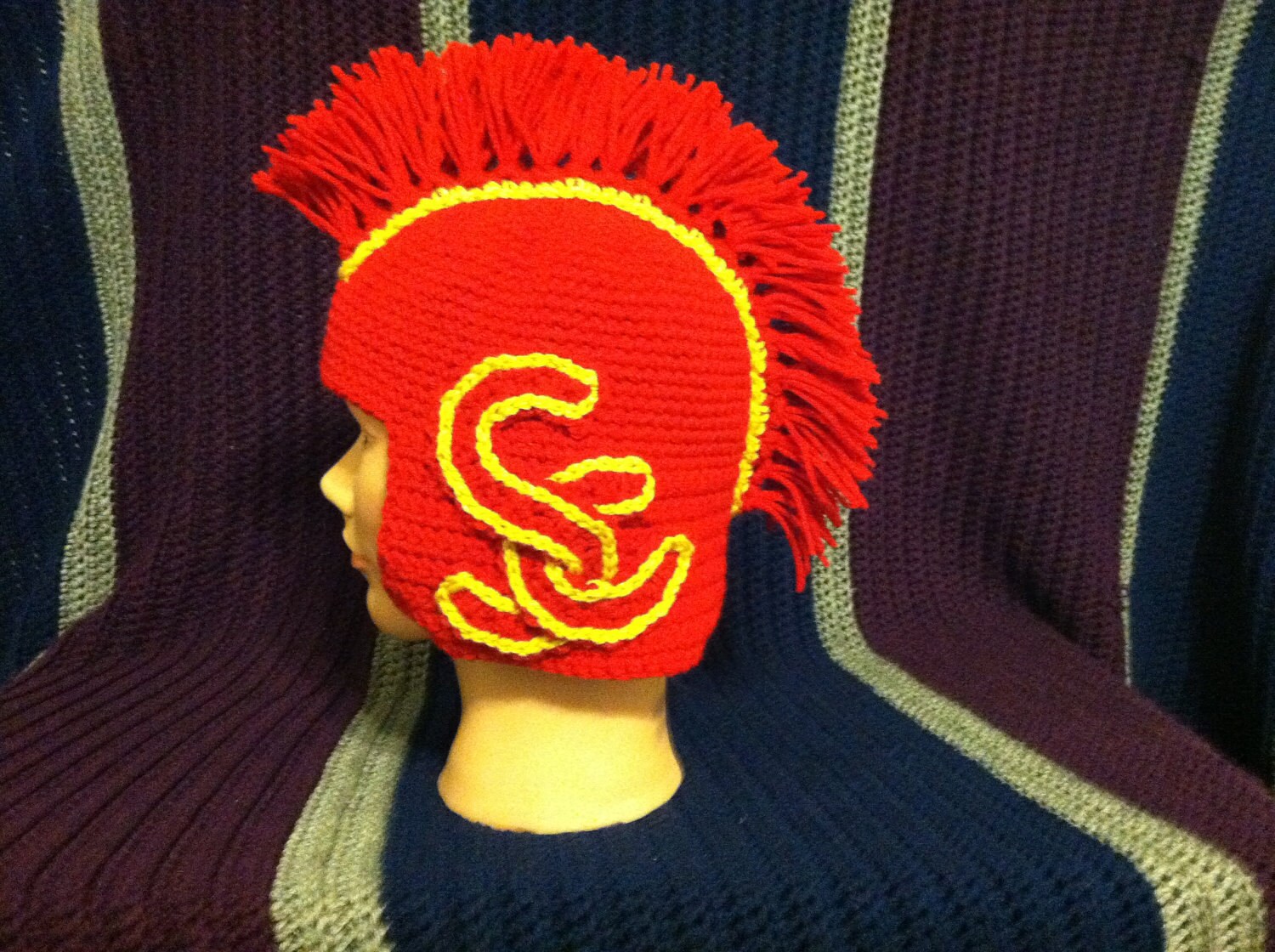 USC Trojan Helmet beanie custom cap hat college football Etsy