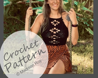 Halter Top Peek-A-Boo Daisy Crochet Pattern