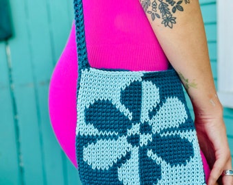 PsycheDaisy Purse Crochet Pattern, Tapestry Crochet, Colorwork