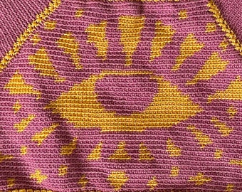 Gleaming Eye Tapestry Crochet Chart (CHART ONLY)