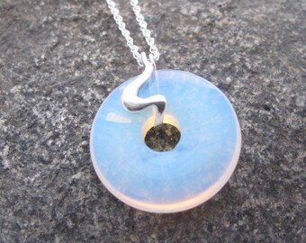 Rainbow Moonstone Pendant, Sterling Silver Necklace, Goddess Jewelry