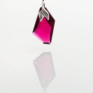 Fushia - Ruby Swarovski Crystal Element pendant on Sterling Silver 925 necklace, Hot Pink Swarovski Crystallized Element, Deep pink pendant