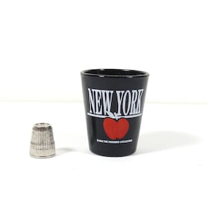 1993 New York Shot Glass Paradies Collection Vintage Libbey Shot Glass Black Big Apple