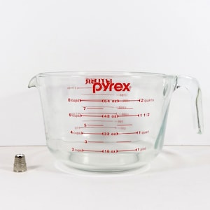 Pyrex 8 Cup Measuring Cup, Giant Glass Measuring Cup, Vintage