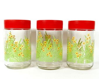 1970s Daisy Jar Storage Jar - Canister 1970s Kitchen Daffodil Jar - Sold Individually