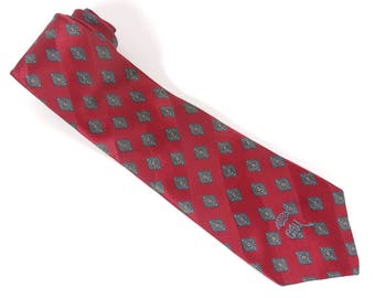 Countess Mara Red Silk Tie, Vintage Rich's Store for Men Red Geometric Midcentury Dapper Men's Gift