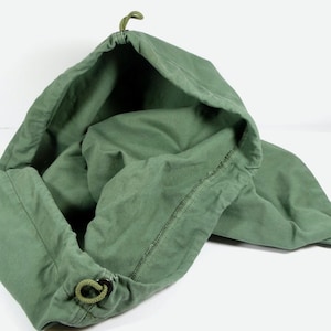 Vintage Olive Green Duffle Bag Gunny Sack Laundry Sack Military Canvas Sack