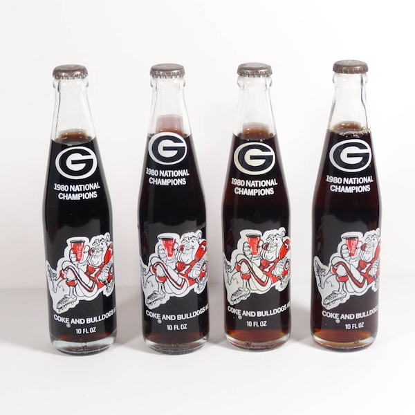 1980s UGA National Champions Coca Cola Bottle - Unopened! - Sold Individually - GA Bulldogs - 1980 Coke Go Dawgs!!!