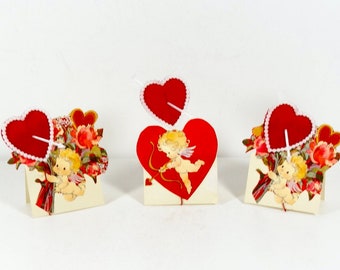 1970s Valentines - Valentine Placecards Cupid Valentines Party 70s Valentines Vintage Valentine