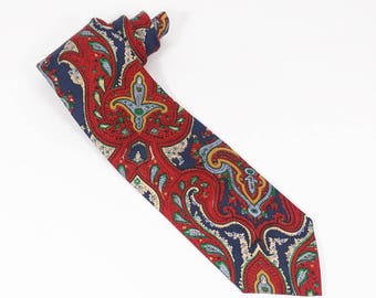Liberty of London Paisley Print Silk Tie - Vintage Liberty Necktie Davisons Mens Store