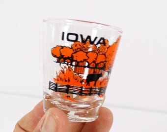 Iowa Hawkeye State Elements Souvenir Shot Glass - 2.25" Tall - View #2