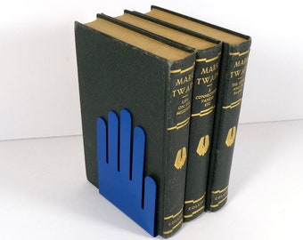 Awesome 80s Blue Hand Bookends - Set of 2 Blue Metal Hand Bookends Spectrum Div Designs - Pop Art Bookends Sold in Pairs 1980s Bookends