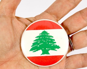 Vintage Lebanon Button Vintage Lebanese Flag Button Lebanese Button Vintage Lebanon Pinback Button