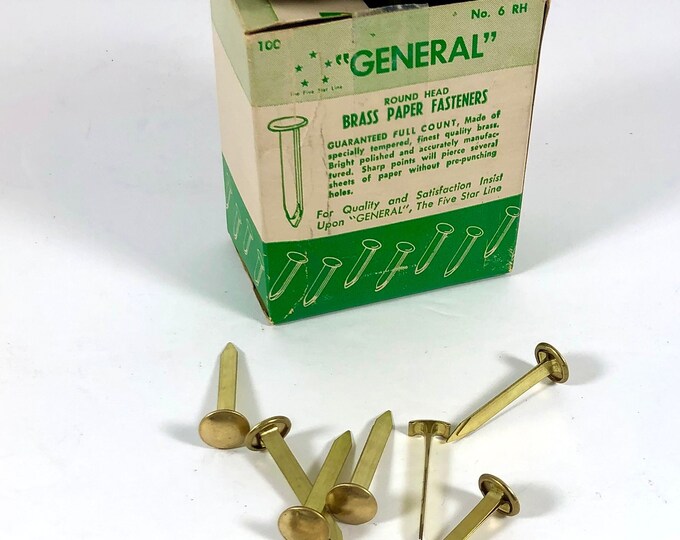 Vintage Brass Paper Fasteners General Fasterner Brass Paper Fastener