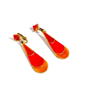 1960s Drop Earrings Groovy Earrings 1960s Clip Earrings Groovy Clip-on Earrings 60s Earrings Hippie Style
