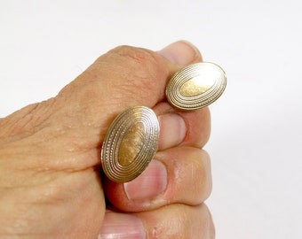 Vintage Brass Cufflinks Oval Brass Cufflinks Vintage Vintage Cuff Links Brass Cuff Links Dapper Vintage Man