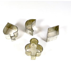 Midcentury Cookie Cutters - Set of 4 Heavy Duty Metal Cookie Cutter Set 1940s 1950s Cookie Cutters
