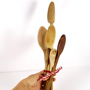 Vintage Rustic Spoon Set of 6 Mismatched Wooden Spoons Vintage Wood Spoon Set Country Farmhouse Rustic