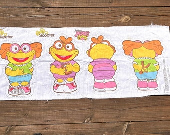 1985 Muppet Babies Pillow Fabric Skeeter and Scooter Pillow Material Muppet Pillow Fabric
