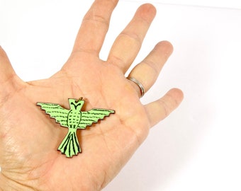 Vintage Enamel Thunderbird Pendant Vintage Thunderbird Enamelware Thunderbird Enamel Eagle Pendant